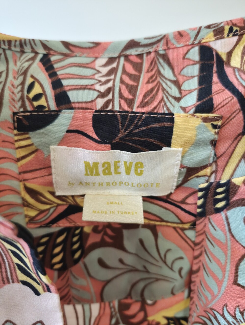 Maeve by Anthropologie Floral Tropical Midi Dress Women's Small Pink Boho Tiered - Picture 5 of 5